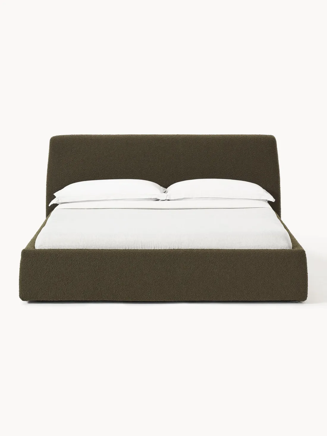 Cama tapizada en tejido bouclé con espacio de almacenaje Cloud