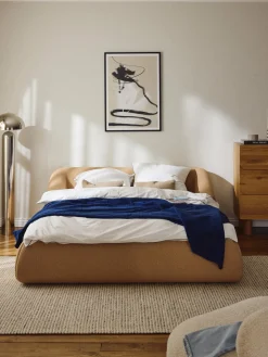 Cama tapizada en tejido bouclé Sofia