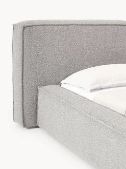 Cama tapizada en tejido bouclé Lennon