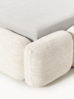 Cama tapizada en tejido bouclé Tayla