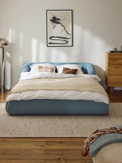 Cama tapizada en tejido bouclé Sofia