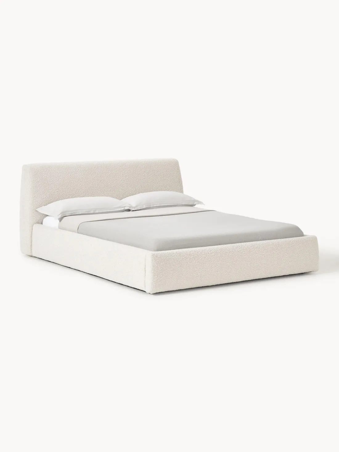 Cama tapizada en tejido bouclé Cloud