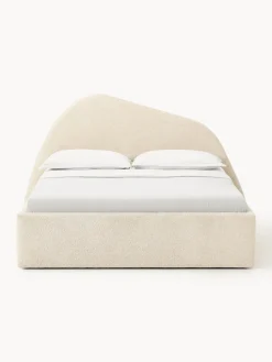 Cama tapizada en tejido bouclé Gary