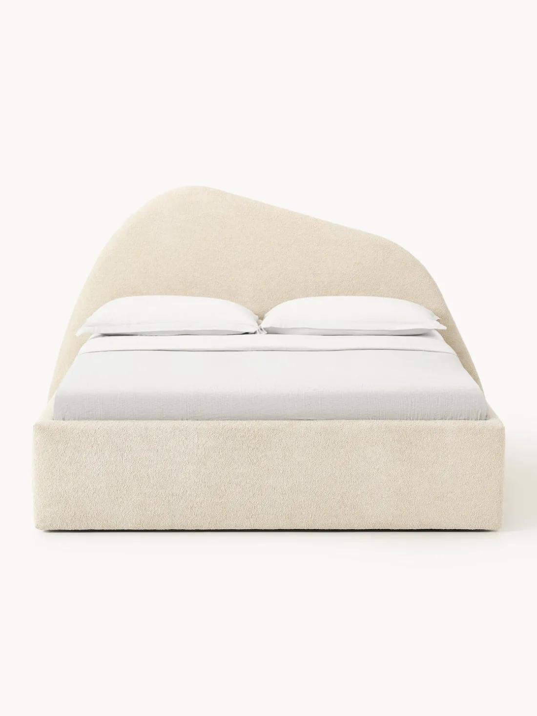 Cama tapizada en tejido bouclé Gary