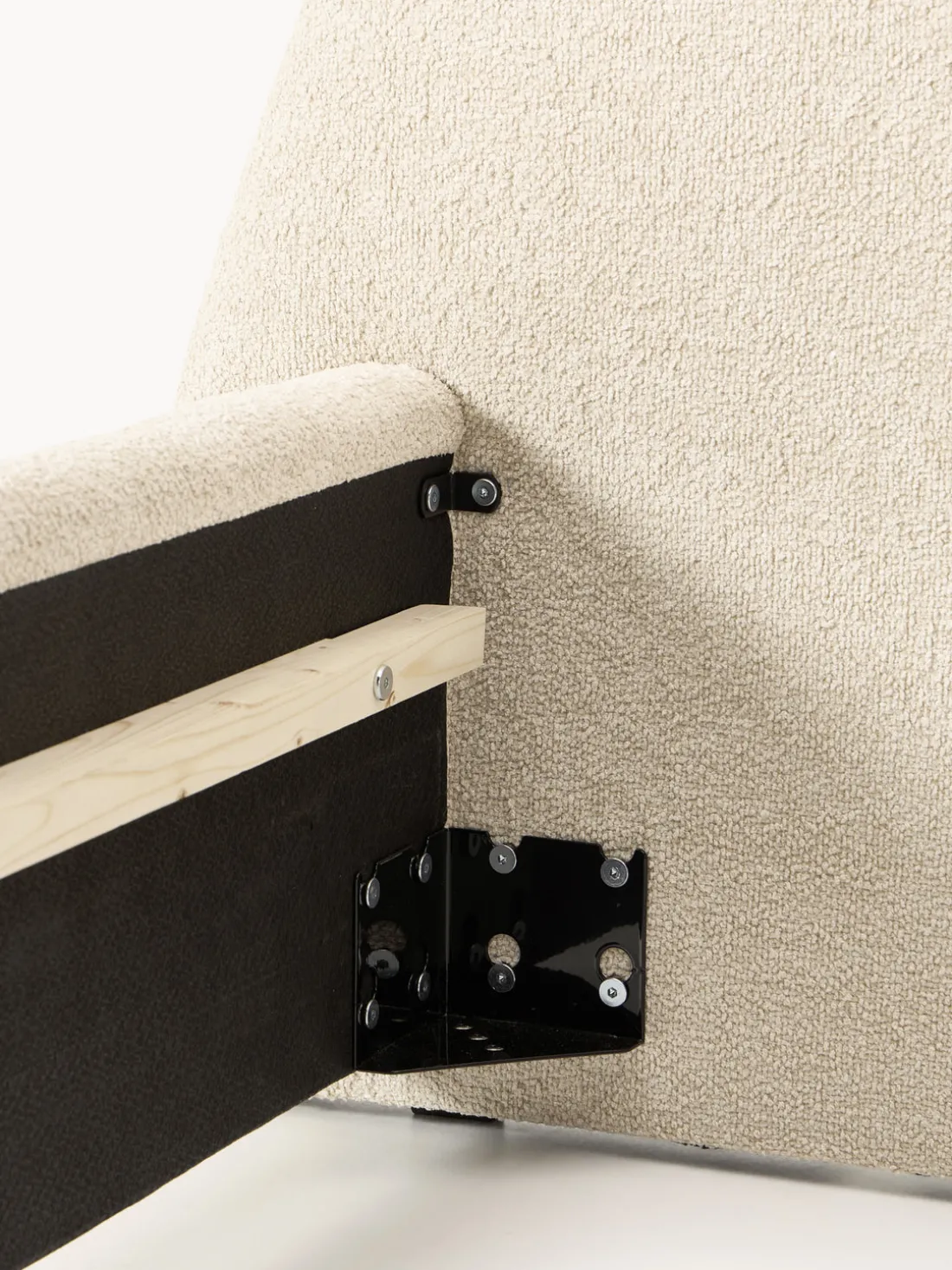 Cama tapizada en tejido bouclé Gary