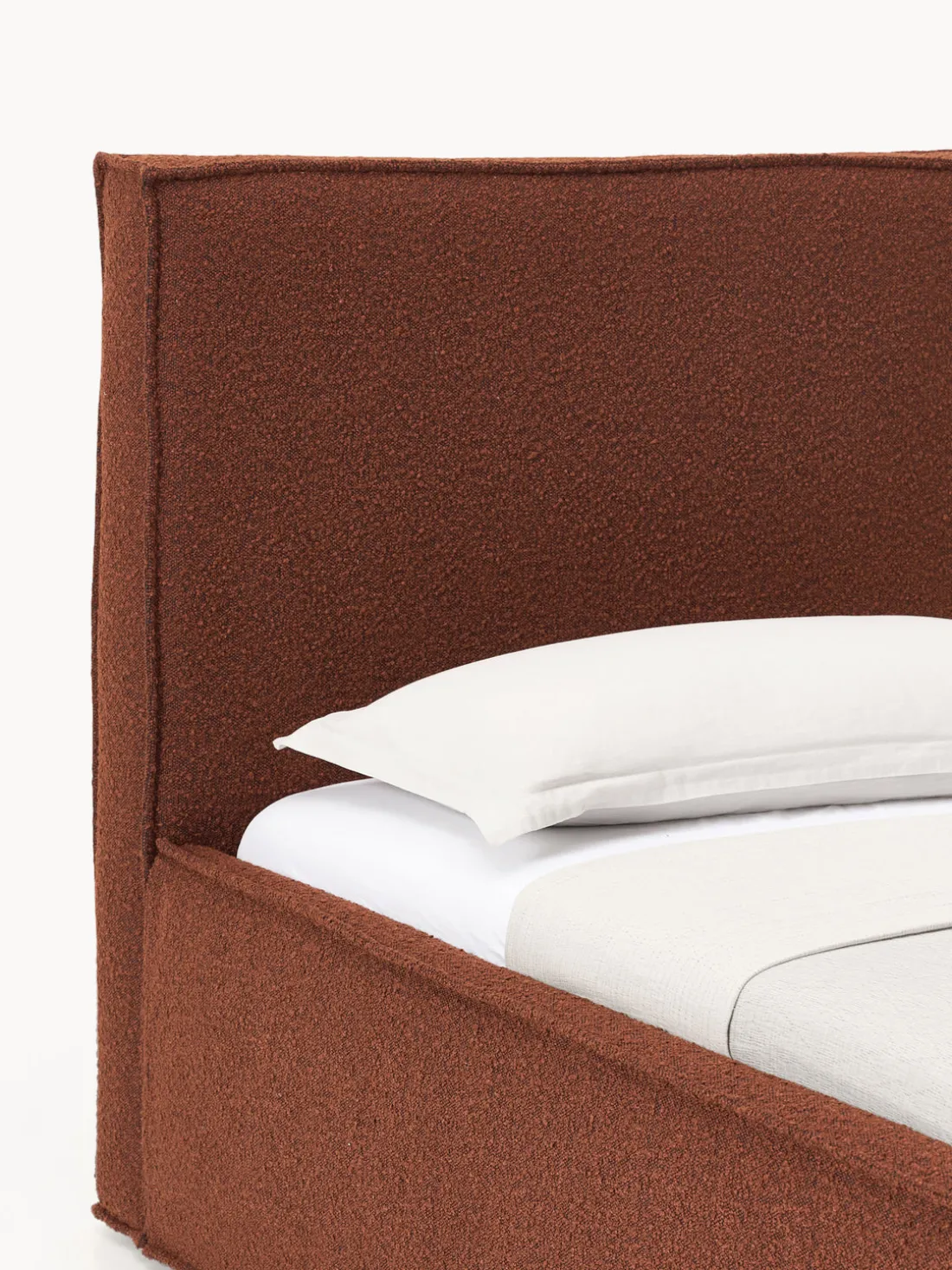 Cama tapizada en tejido bouclé con espacio de almacenamiento Dream