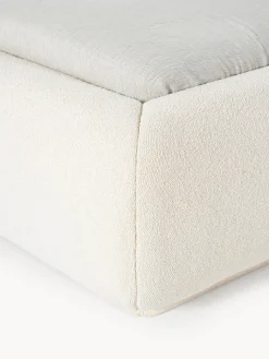 Cama tapizada redondeada en tejido bouclé Alba