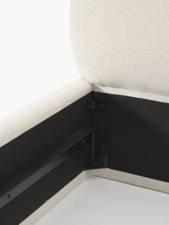 Cama tapizada redondeada en tejido bouclé Alba