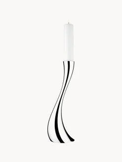 Candelabro de acero inoxidable con forma orgánica Cobra, 50 cm