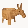 Cesta artesanal de ratán Donkey