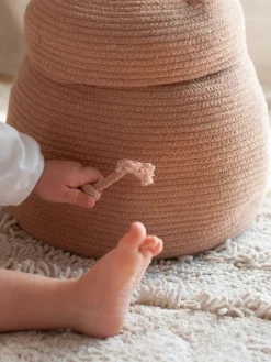 Cesta de almacenamiento artesanal con tapa Peggy the Pig