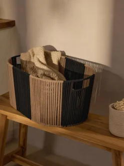 Cesta de ropa artesanal de cuerda Gabe