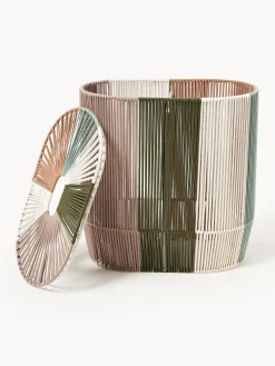 Cesta de ropa doble artesanal de cuerda Gabe