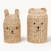 Cestas artesanales con tapaderas Bear & Rabbit, 2 uds.