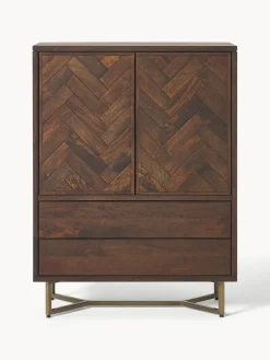 Chiffonnier de madera de mango diseño espiga Luca