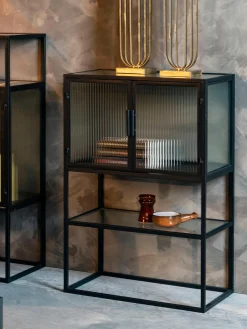 Chiffonnier de vidrio estriado Boli