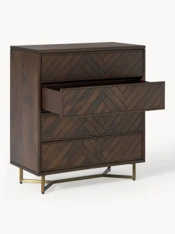 Cómoda de madera de mango con diseño espiga Luca