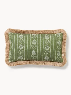 Cojín artesanal con flecos Mako