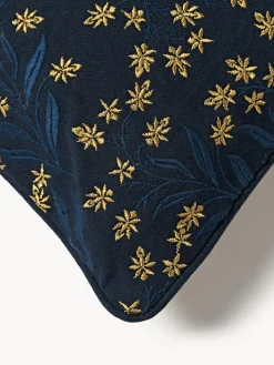 Cojín artesanal de dos caras con motivo floral y rayas Audrey