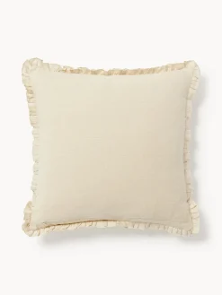 Cojín artesanal de lino con ribete Carry