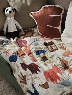 Cojín bordado de algodón ecológico Swif Bird