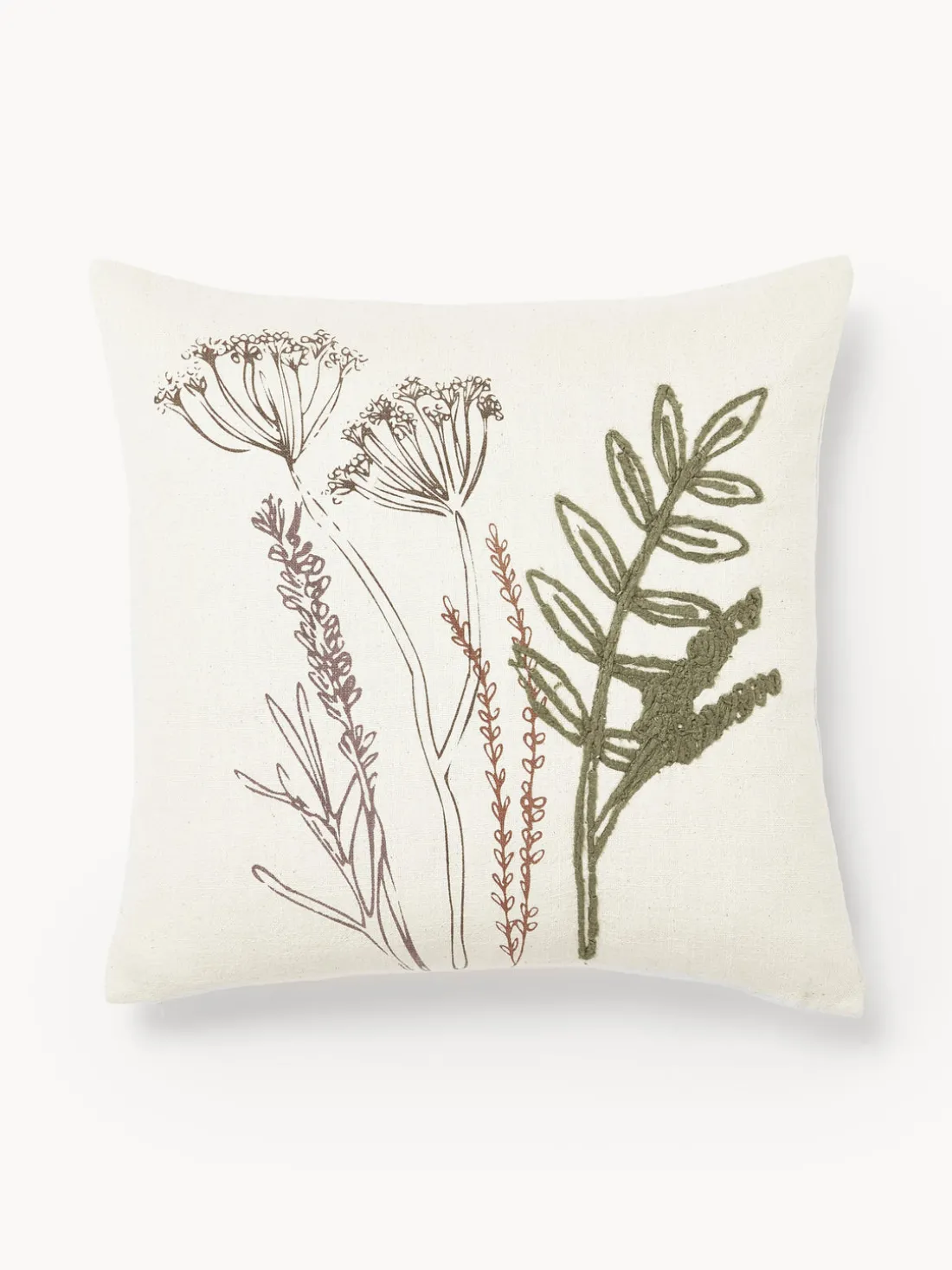 Cojín de algodón con motivo floral Bea