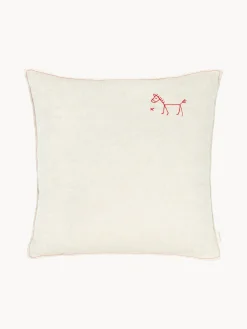 Cojín infantil de lino bordado L1N0