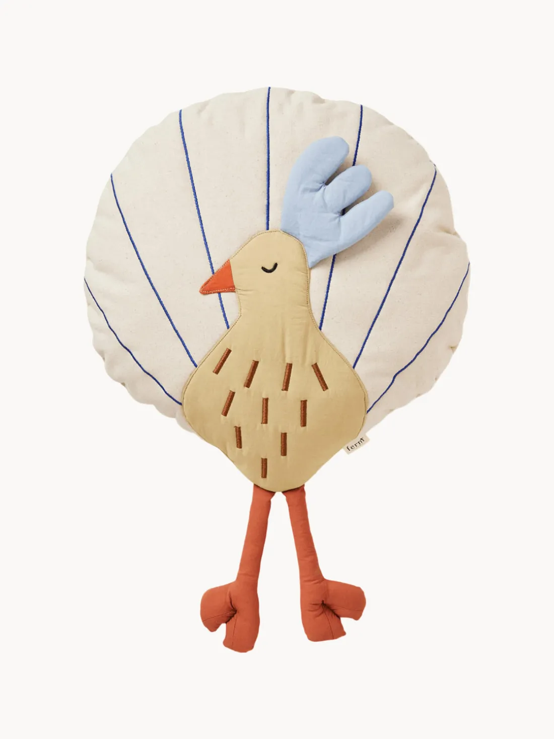 Cojín peluche de algodón ecológico Peacock