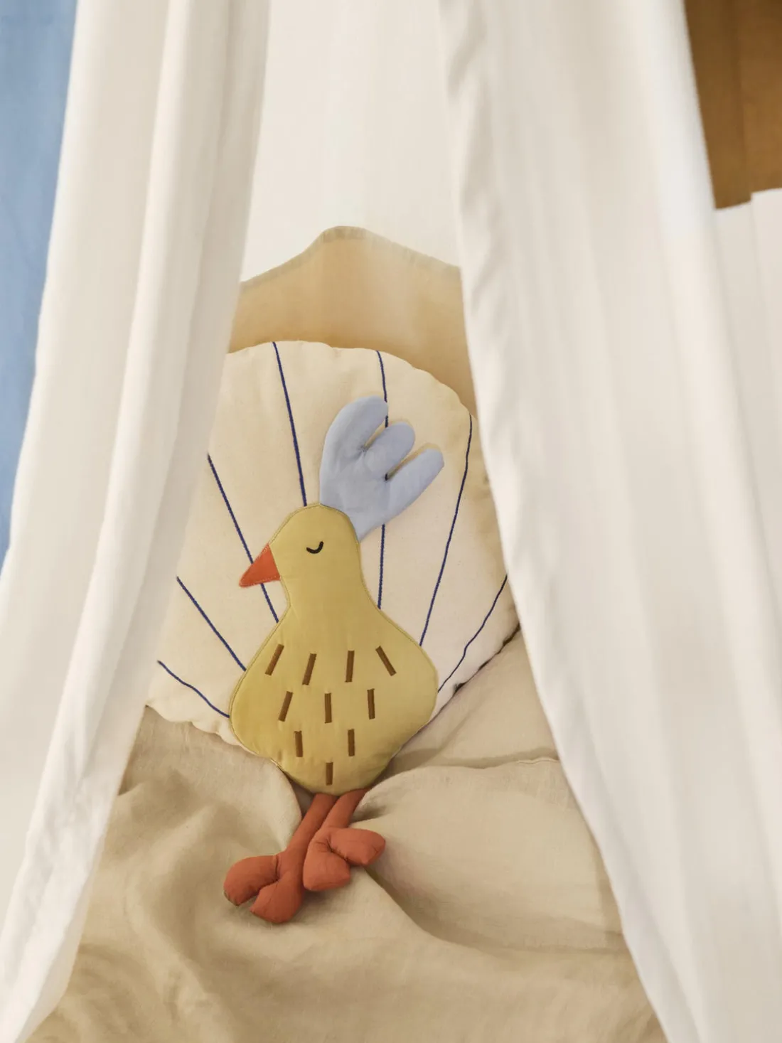 Cojín peluche de algodón ecológico Peacock