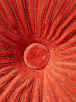 Cojín redondo artesanal de algodón Ripple, Ø 50 cm