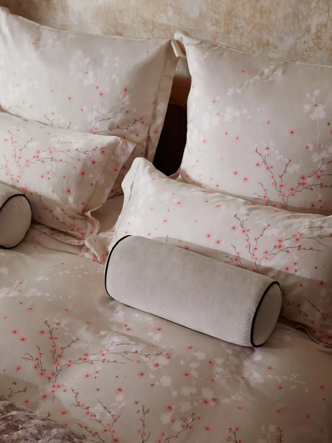 Cojín rulo de terciopelo Monet