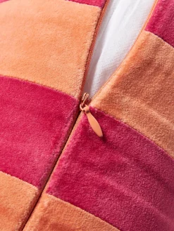 Cojín rulo de terciopelo patchwork Remus