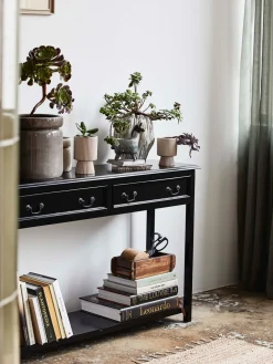 Consola artesanal de madera de mango Moss