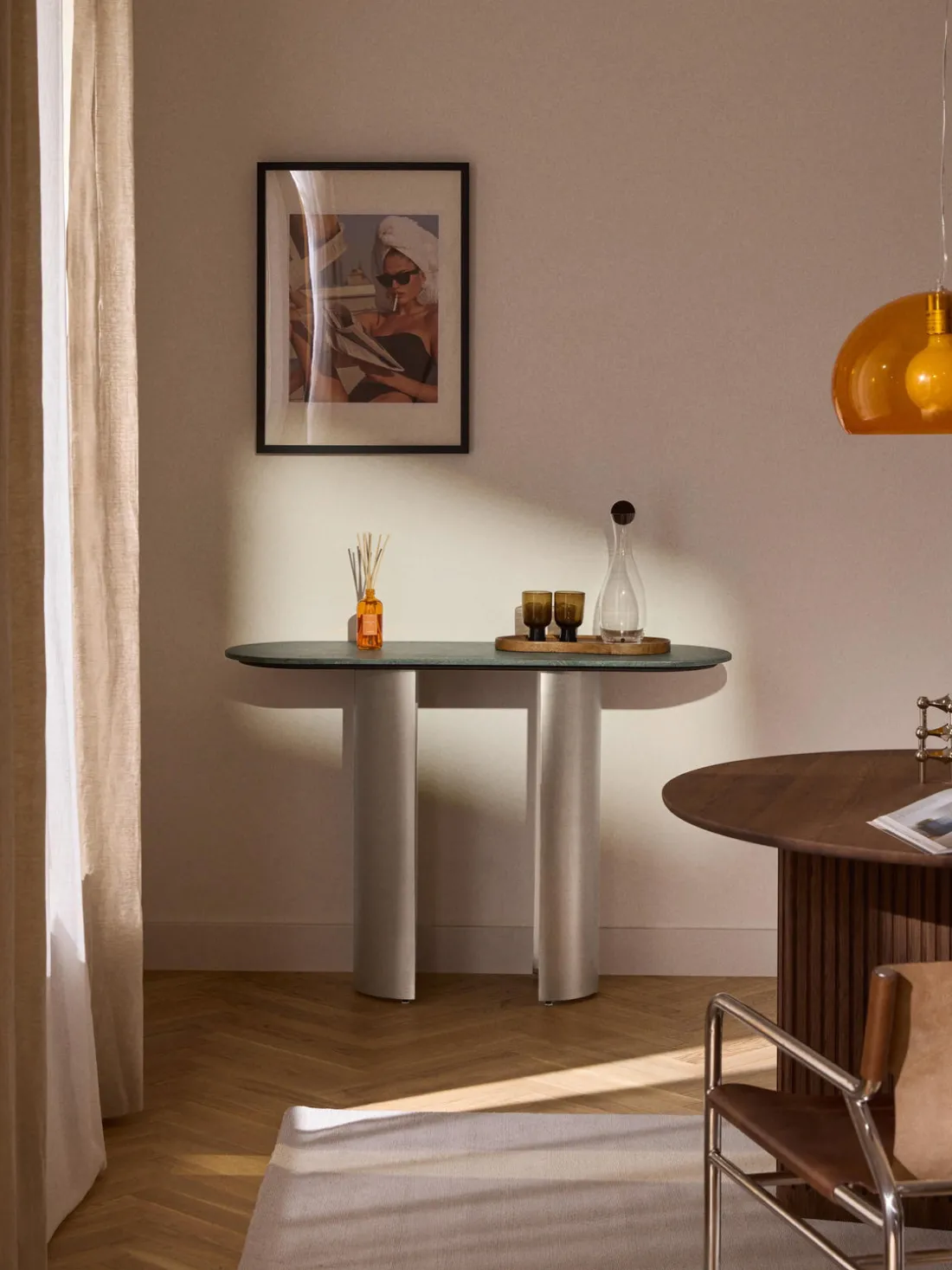 Consola con tablero de mármol Noam