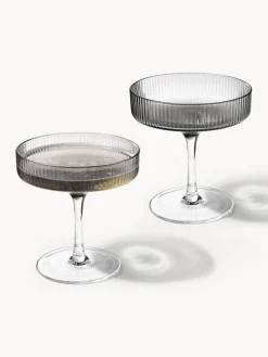 Copas de champán sopladas con relieves Ripple