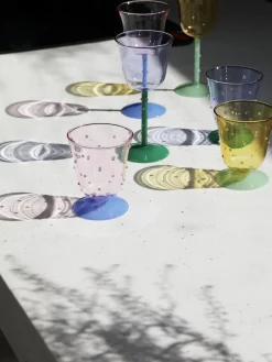 Copas de vino artesanales de vidrio borosilicato Dot, 2 uds.