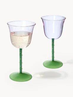 Copas de vino artesanales de vidrio borosilicato Dot, 2 uds.