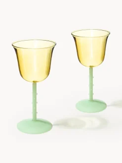 Copas de vino artesanales de vidrio borosilicato Dot, 2 uds.