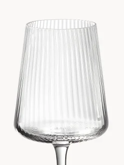 Copas de vino blanco artesanales con relieves Cami, 4 uds.