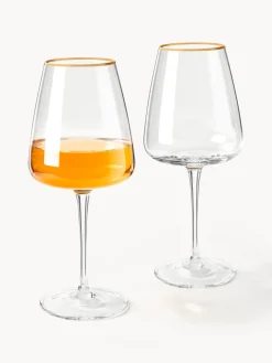Copas de vino blanco de vidrio soplado Ellery, 4 uds.