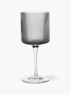 Copas de vino blanco sopladas con relieve Ripple, 2 uds.