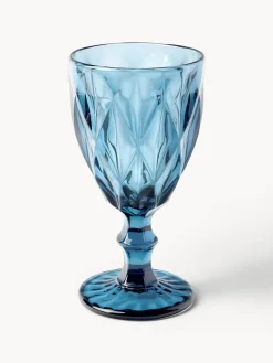 Copas de vino con patrón texturizado Colorado, 4 uds.