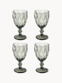 Copas de vino con patrón texturizado Colorado, 4 uds.