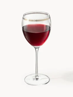 Copas de vino de cristal con decoración dorada Dvorak, 6 uds.