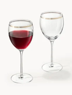 Copas de vino de cristal con decoración dorada Dvorak, 6 uds.