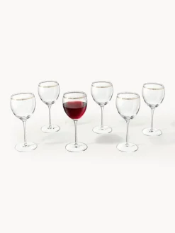 Copas de vino de cristal con decoración dorada Dvorak, 6 uds.