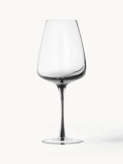 Copas de vino de vidrio soplado artesanalmente Smoke, 4 uds.