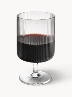 Copas de vino sopladas con relieves Ripple, 2 uds.