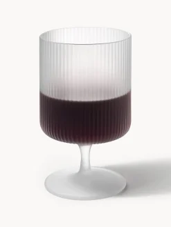 Copas de vino sopladas con relieves Ripple, 2 uds.