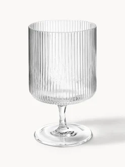 Copas de vino sopladas con relieves Ripple, 2 uds.
